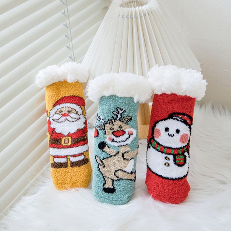 Baby Socks Coral Velvet Cartoon Christmas Socks Home Thicked Middle Tube Sleep Socks Lamb Velvet Plus Velvet Floor Socks Baby Socks Coral Velvet Cartoon Christmas Socks Home Thicked Middle Tube Sleep Socks Lamb Velvet Plus Velvet Floor Socks