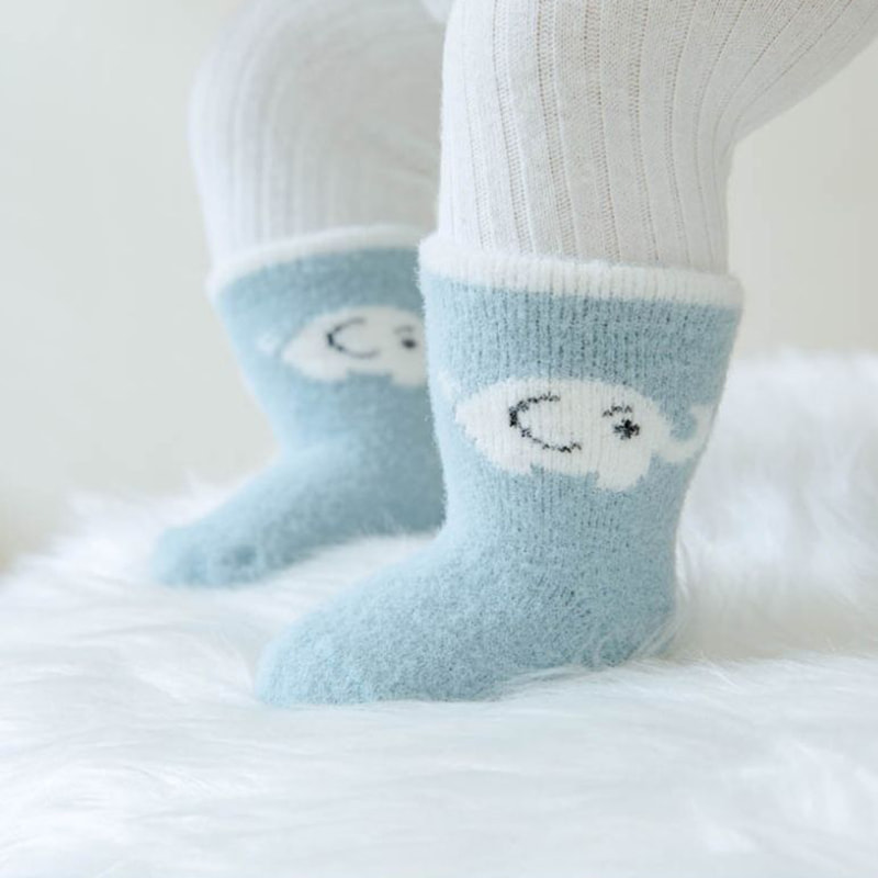 Höst- och vinterimitation Mink Fur Children's Socks, tjocka nålmännen och kvinnors midrörsstrumpor med tillagda sammet och förtjockade barnstrumpor