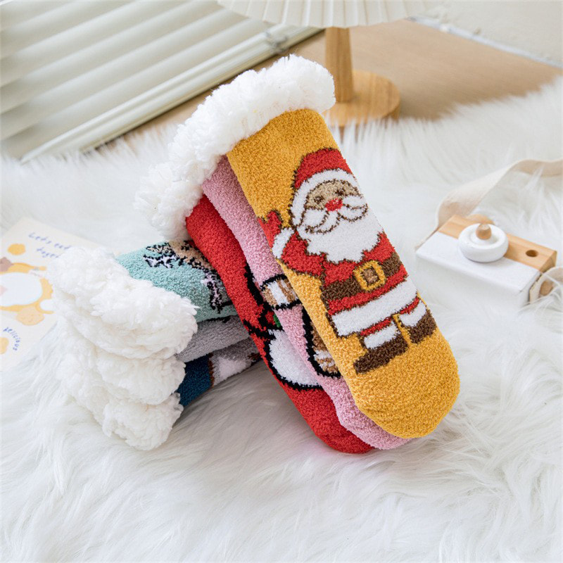 Baby Socks Coral Velvet Cartoon Christmas Socks Home Thicked Middle Tube Sleep Socks Lamb Velvet Plus Velvet Floor Socks Baby Socks Coral Velvet Cartoon Christmas Socks Home Thicked Middle Tube Sleep Socks Lamb Velvet Plus Velvet Floor Socks